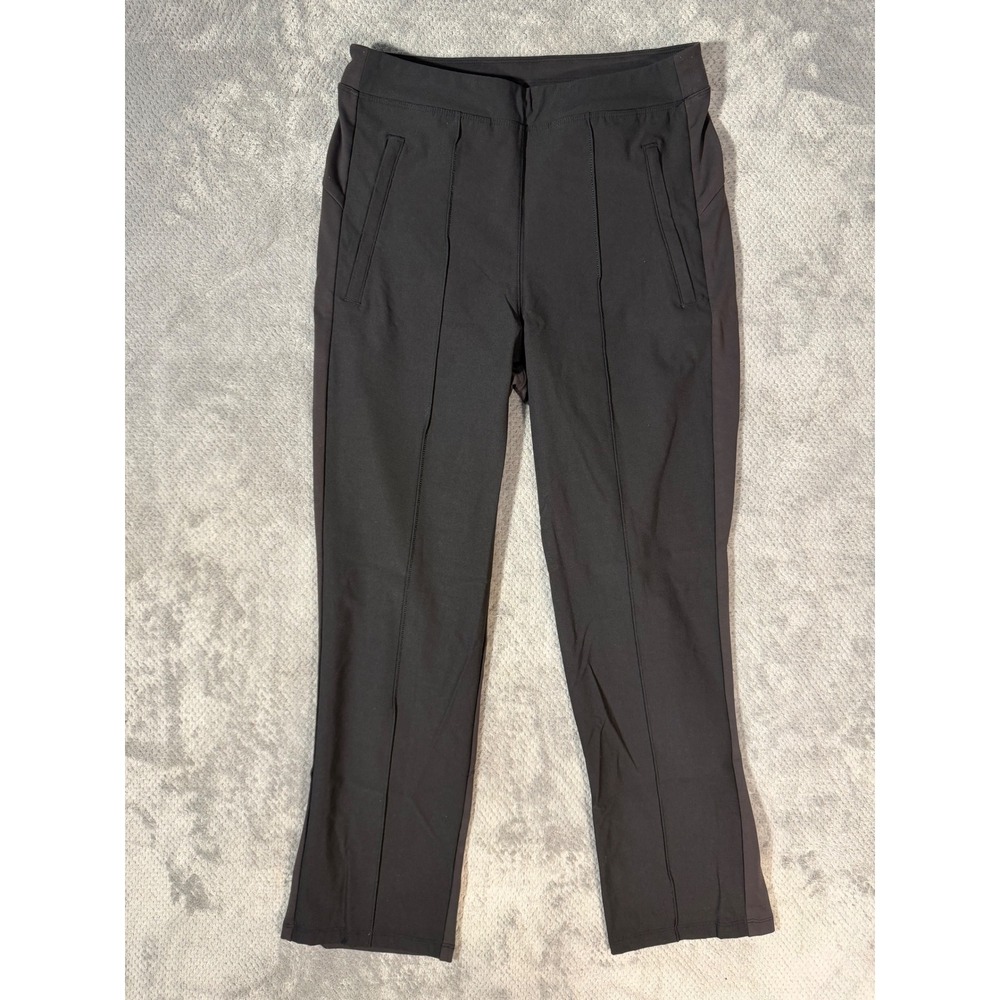 Athleta Black Stretch Ankle Pants Women's Size 4 Pull On Zip Pockets Front Seam